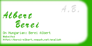 albert berei business card